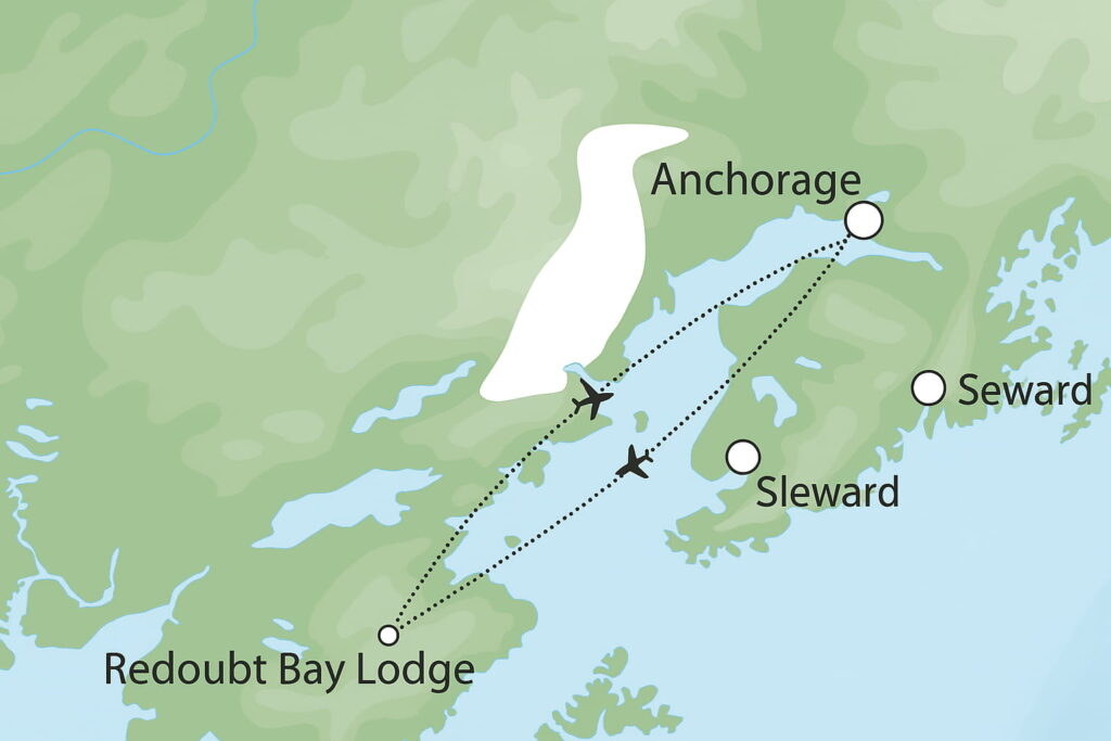 Reiseroute redoubt bay lodge